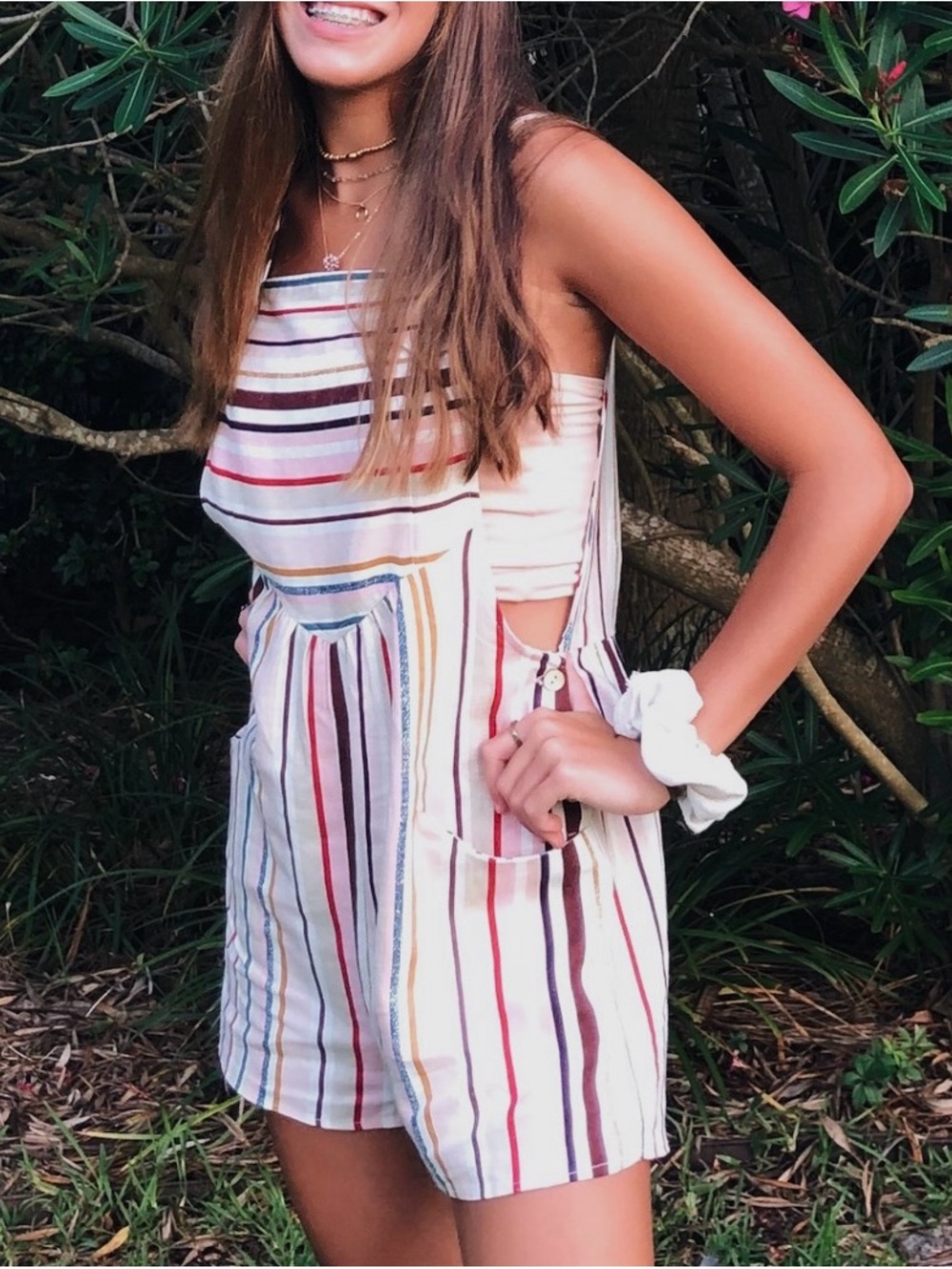 Striped Shorts Romper